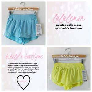 🧁🩵🍋 lululemon Icing Blue & Electric Lemon Hotty Hot Short 2.5" Bundle Sz6 NWT